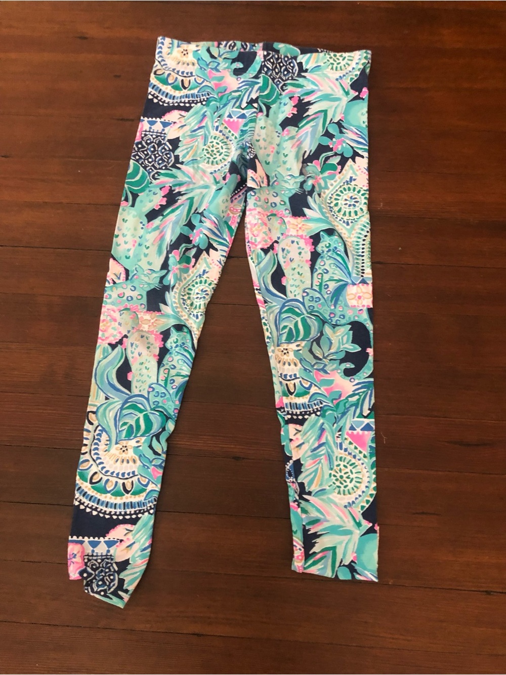 Lilly Pulitzer Girls' Tropical Print Leggings - Navy, Teal & Pink